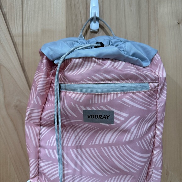 VOORAY Stride Cinch Backpack Pink Gray Lightweight Backpack Bag - Picture 6 of 15
